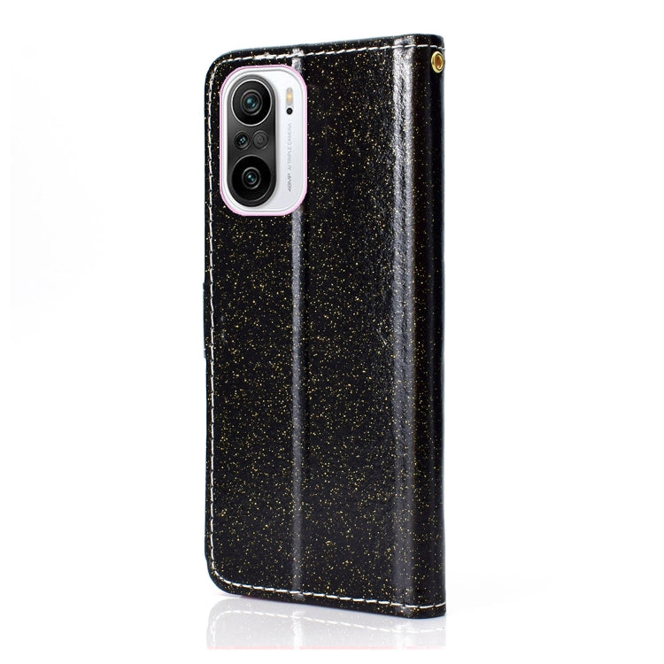 For Samsung Galaxy A02s (EU Version) Glitter Powder Horizontal Flip Leather Case with Card Slots & Holder & Photo Frame & Wallet
