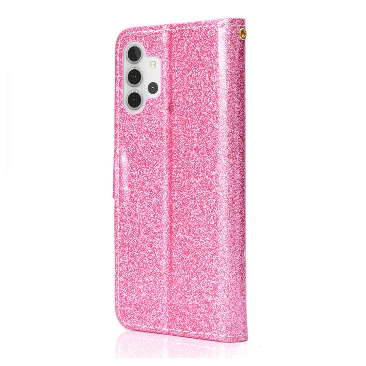 For Samsung Galaxy A32 5G Glitter Powder Horizontal Flip Leather Case with Card Slots & Holder & Photo Frame & Wallet