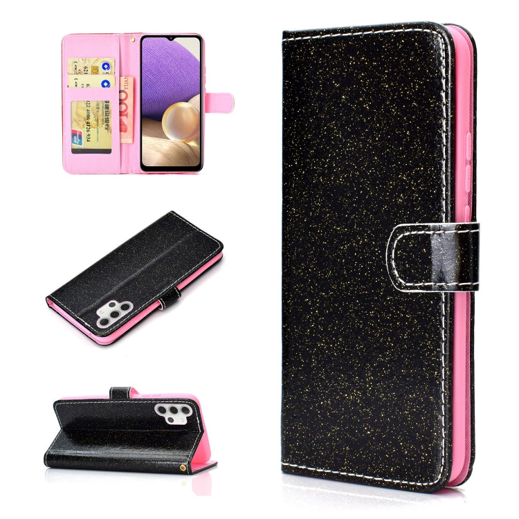 For Samsung Galaxy A32 5G Glitter Powder Horizontal Flip Leather Case with Card Slots & Holder & Photo Frame & Wallet