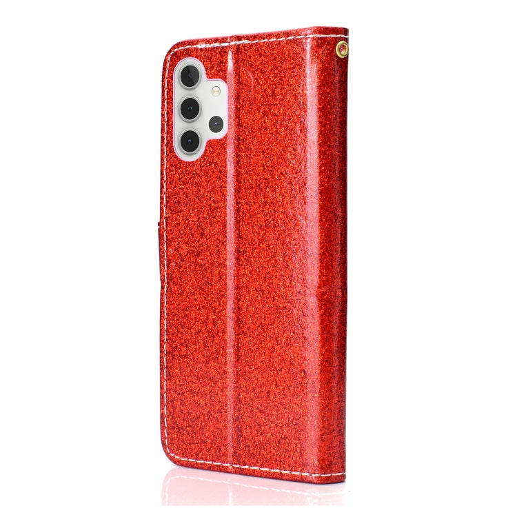 For Samsung Galaxy A32 5G Glitter Powder Horizontal Flip Leather Case with Card Slots & Holder & Photo Frame & Wallet