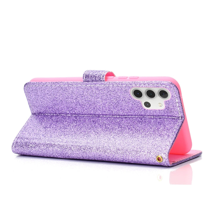 For Samsung Galaxy A32 5G Glitter Powder Horizontal Flip Leather Case with Card Slots & Holder & Photo Frame & Wallet