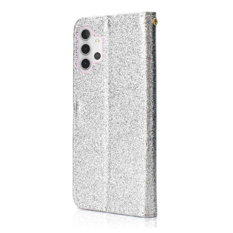 For Samsung Galaxy A32 4G Glitter Powder Horizontal Flip Leather Case with Card Slots & Holder & Photo Frame & Wallet