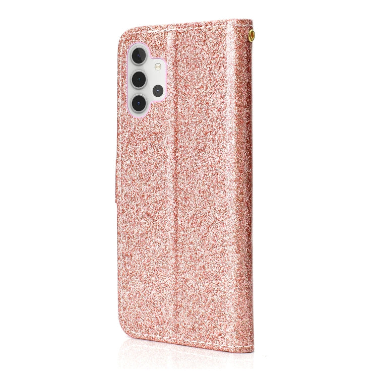 For Samsung Galaxy A32 4G Glitter Powder Horizontal Flip Leather Case with Card Slots & Holder & Photo Frame & Wallet