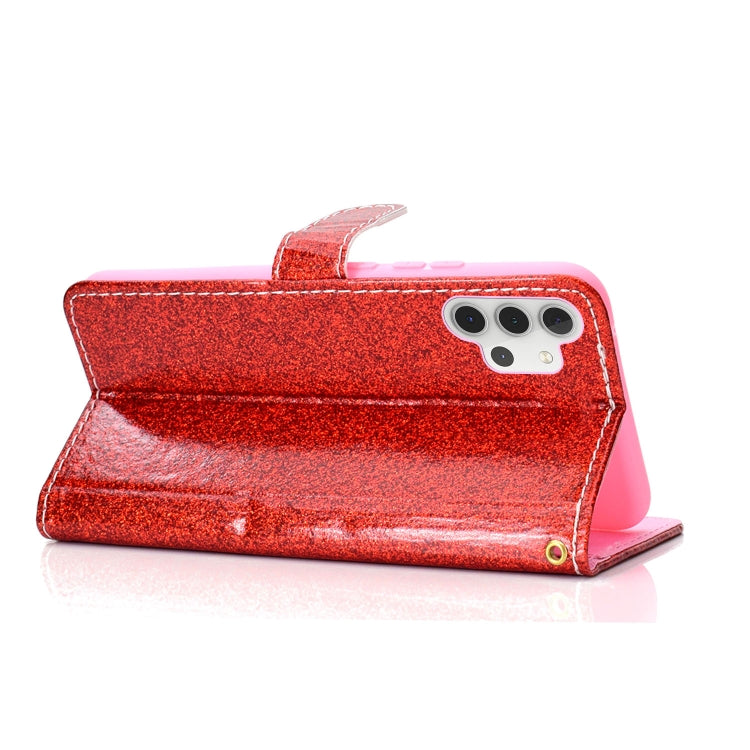 For Samsung Galaxy A32 4G Glitter Powder Horizontal Flip Leather Case with Card Slots & Holder & Photo Frame & Wallet