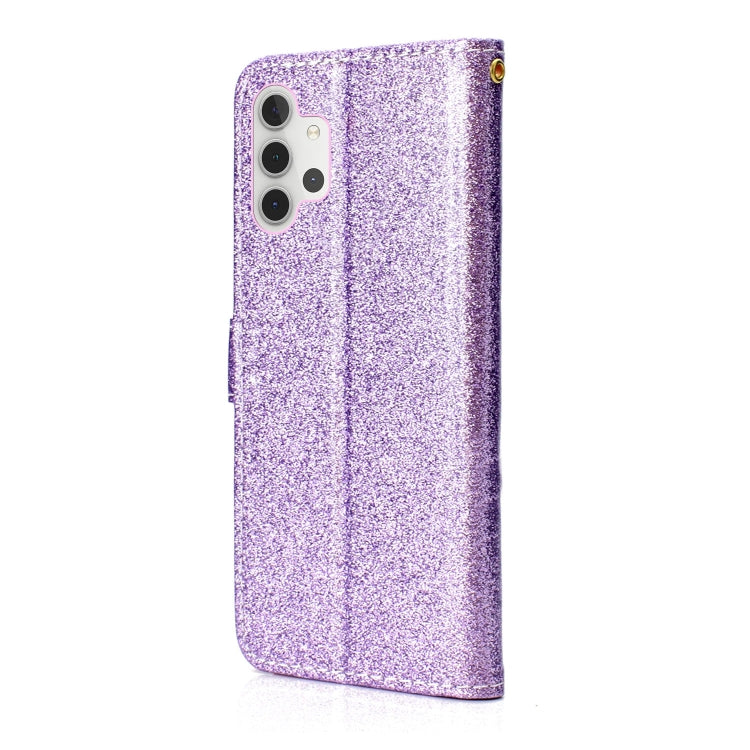 For Samsung Galaxy A32 4G Glitter Powder Horizontal Flip Leather Case with Card Slots & Holder & Photo Frame & Wallet