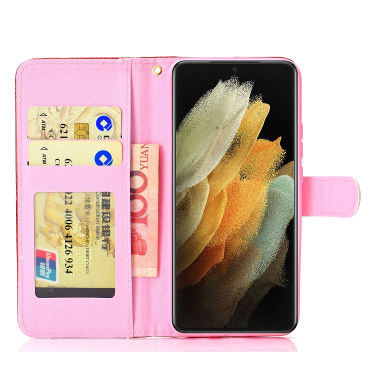 For Samsung Galaxy S21 Ultra 5G Glitter Powder Horizontal Flip Leather Case with Card Slots & Holder & Photo Frame & Wallet