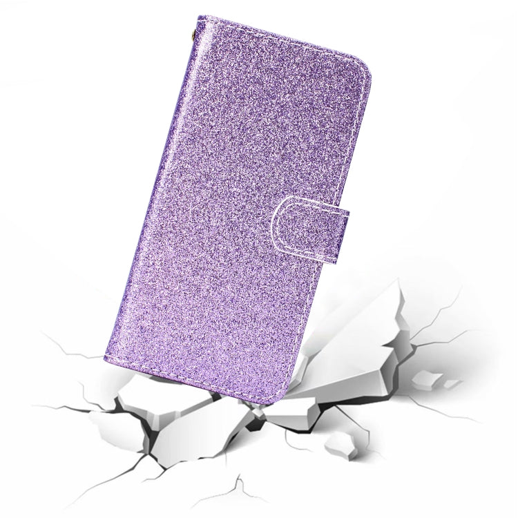For Samsung Galaxy S21 Ultra 5G Glitter Powder Horizontal Flip Leather Case with Card Slots & Holder & Photo Frame & Wallet