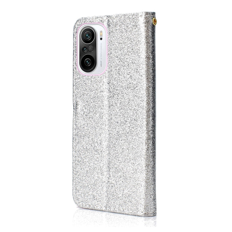 For Xiaomi Redmi K40 Glitter Powder Horizontal Flip Leather Case with Card Slots & Holder & Photo Frame & Wallet