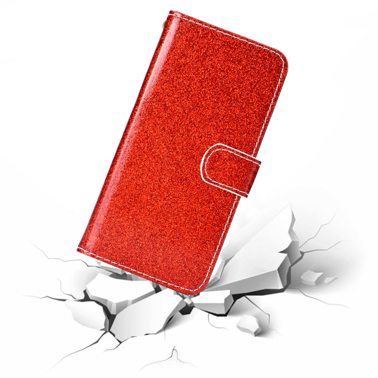 For Xiaomi Redmi Note 10 Glitter Powder Horizontal Flip Leather Case with Card Slots & Holder & Photo Frame & Wallet