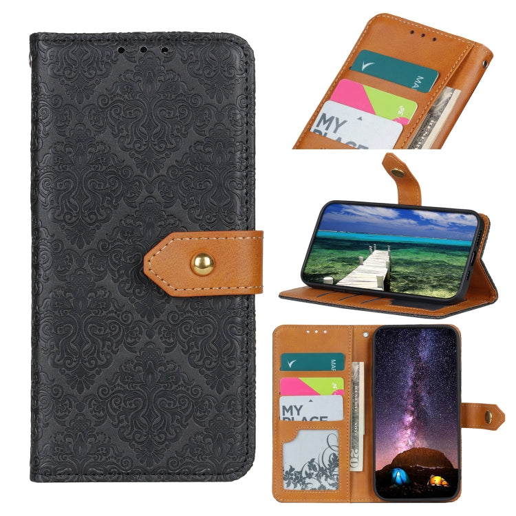 For Xiaomi Poco M3 Pro 4G / Poco M3 Pro 5G / Redmi Note 10 5G European Floral Embossed Copper Buckle Horizontal Flip PU Leather Case with Holder & Card Slots & Wallet & Photo Frame