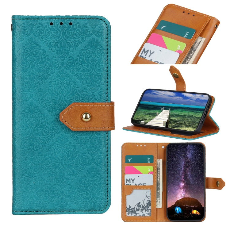 For Xiaomi Poco M3 Pro 4G / Poco M3 Pro 5G / Redmi Note 10 5G European Floral Embossed Copper Buckle Horizontal Flip PU Leather Case with Holder & Card Slots & Wallet & Photo Frame