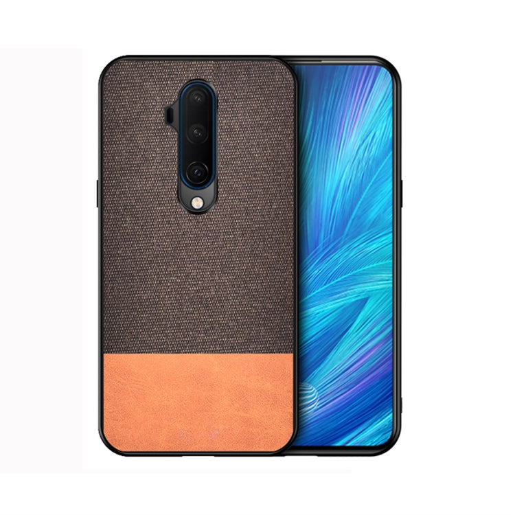 For OnePlus 7T Pro Shockproof Splicing PU + Cloth Protective Case
