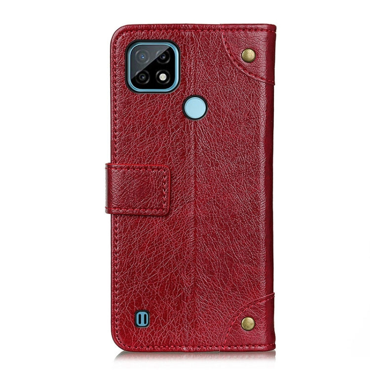 For OPPO Realme C21 Copper Buckle Nappa Texture Horizontal Flip Leather Case with Holder & Card Slots & Wallet