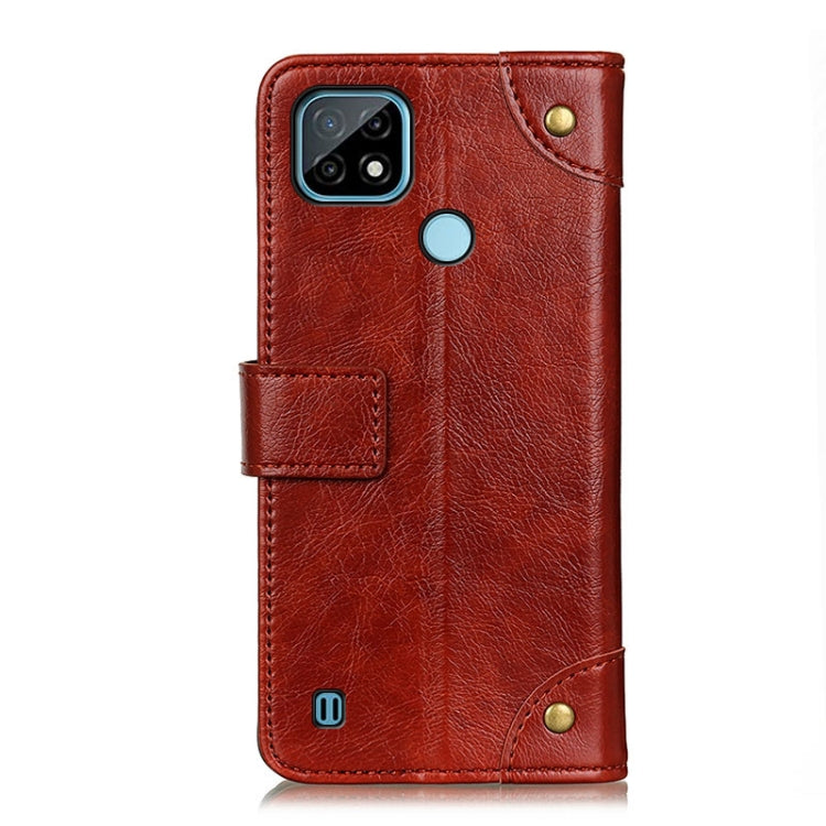 For OPPO Realme C21 Copper Buckle Nappa Texture Horizontal Flip Leather Case with Holder & Card Slots & Wallet