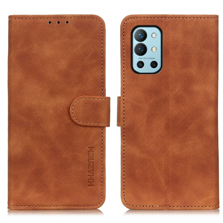 For OnePlus 9R KHAZNEH Retro Texture PU + TPU Horizontal Flip Leather Case with Holder & Card Slots & Wallet