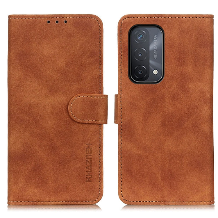 For OPPO A93 5G / A54 5G / A74 5G KHAZNEH Retro Texture PU + TPU Horizontal Flip Leather Case with Holder & Card Slots & Wallet