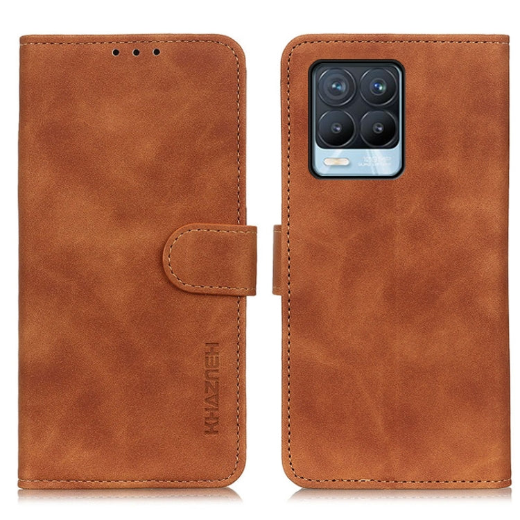 For OPPO Realme 8 / 8 Pro KHAZNEH Retro Texture PU + TPU Horizontal Flip Leather Case with Holder & Card Slots & Wallet
