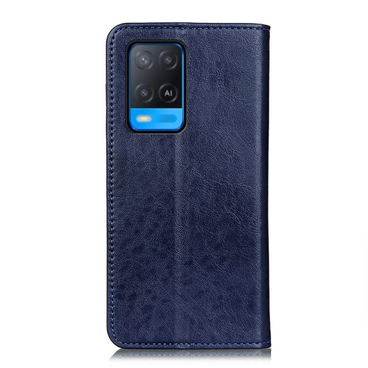 For OPPO A54 4G Magnetic Crazy Horse Texture Horizontal Flip Leather Case with Holder & Card Slots & Wallet