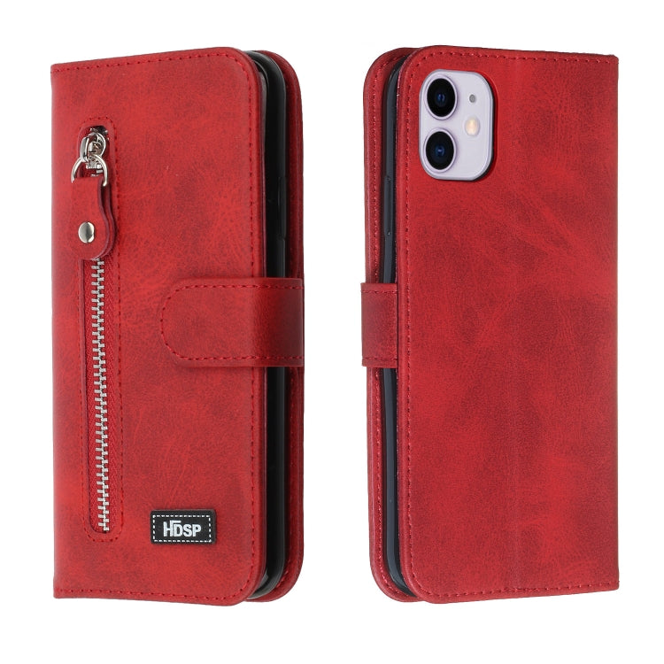 For iPhone 11 Zipper Horizontal Flip Leather Case with Wallet & Holder & Card Slots