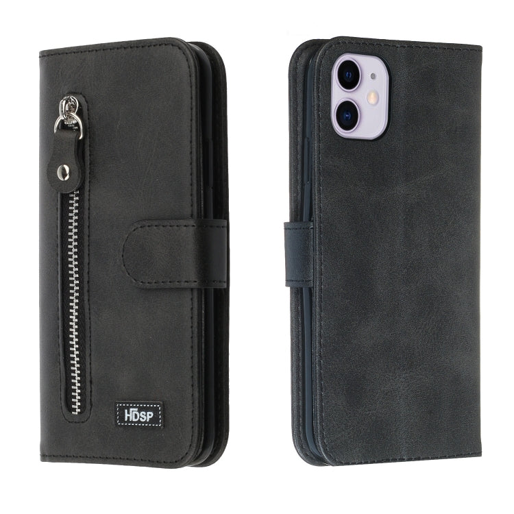 For iPhone 11 Pro Zipper Horizontal Flip Leather Case with Wallet & Holder & Card Slots