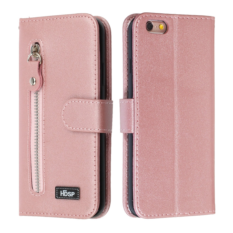 For iPhone 6s / 6 Zipper Horizontal Flip Leather Case with Wallet & Holder & Card Slots