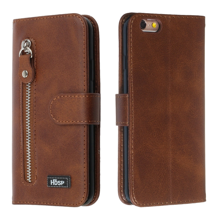For iPhone 6s / 6 Zipper Horizontal Flip Leather Case with Wallet & Holder & Card Slots