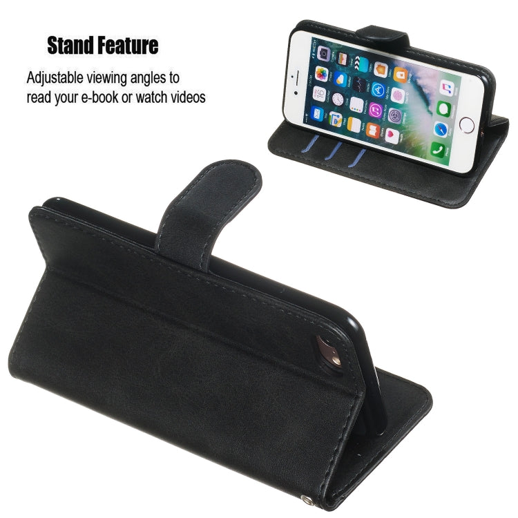 For iPhone SE 2022 / SE 2020 / 8 / 7 Zipper Horizontal Flip Leather Case with Wallet & Holder & Card Slots