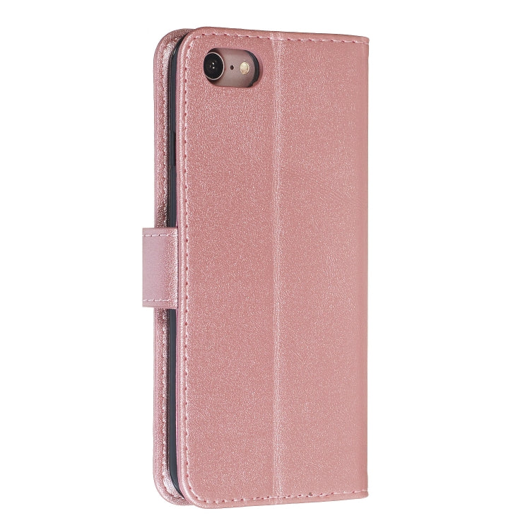 For iPhone SE 2022 / SE 2020 / 8 / 7 Zipper Horizontal Flip Leather Case with Wallet & Holder & Card Slots