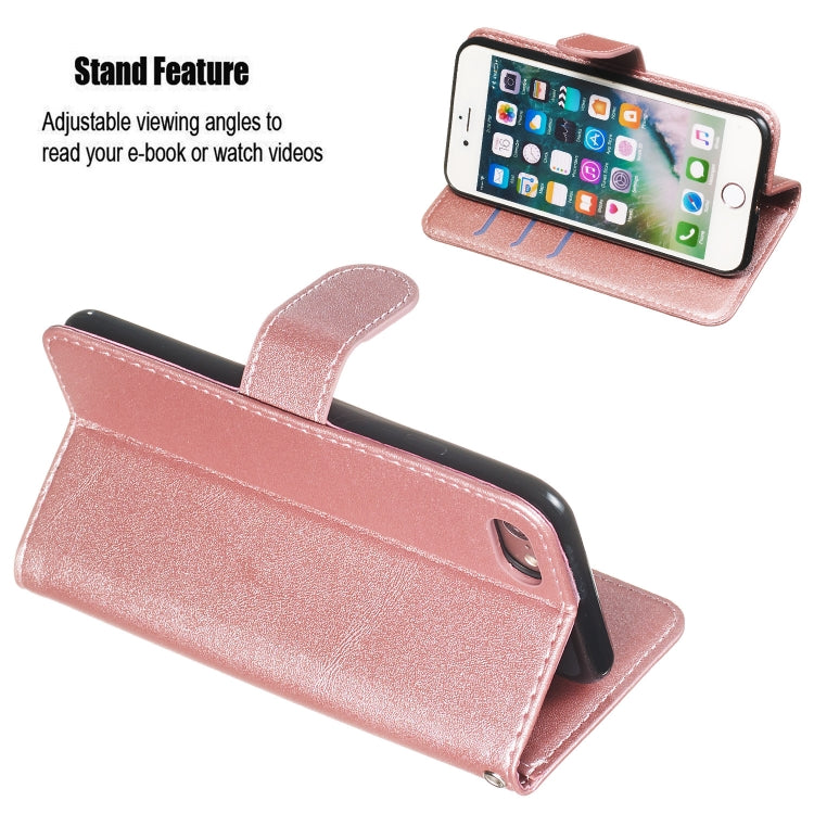 For iPhone SE 2022 / SE 2020 / 8 / 7 Zipper Horizontal Flip Leather Case with Wallet & Holder & Card Slots