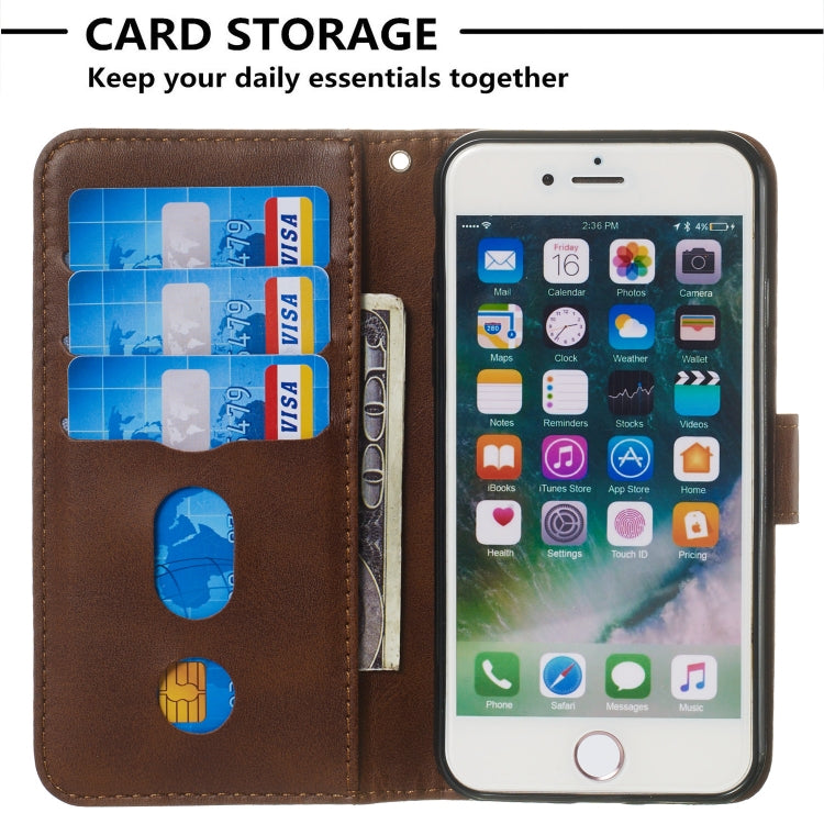 For iPhone SE 2022 / SE 2020 / 8 / 7 Zipper Horizontal Flip Leather Case with Wallet & Holder & Card Slots