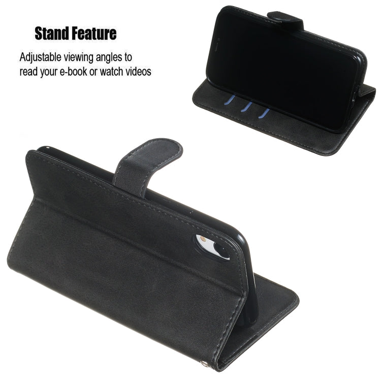 For iPhone XR Zipper Horizontal Flip Leather Case with Wallet & Holder & Card Slots
