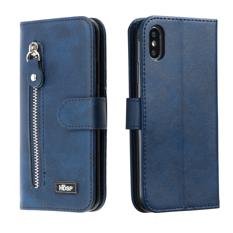For iPhone XR Zipper Horizontal Flip Leather Case with Wallet & Holder & Card Slots