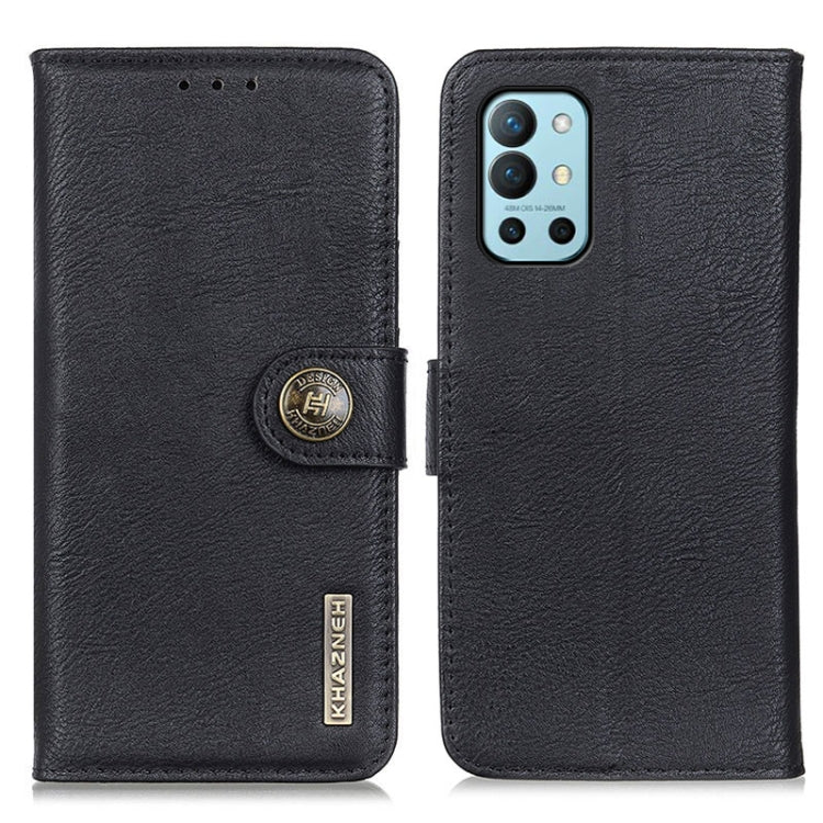 For OnePlus 9R KHAZNEH Cowhide Texture Horizontal Flip Leather Case with Holder & Card Slots & Wallet