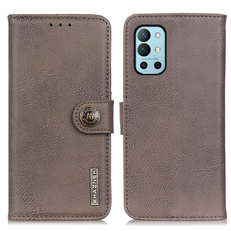 For OnePlus 9R KHAZNEH Cowhide Texture Horizontal Flip Leather Case with Holder & Card Slots & Wallet