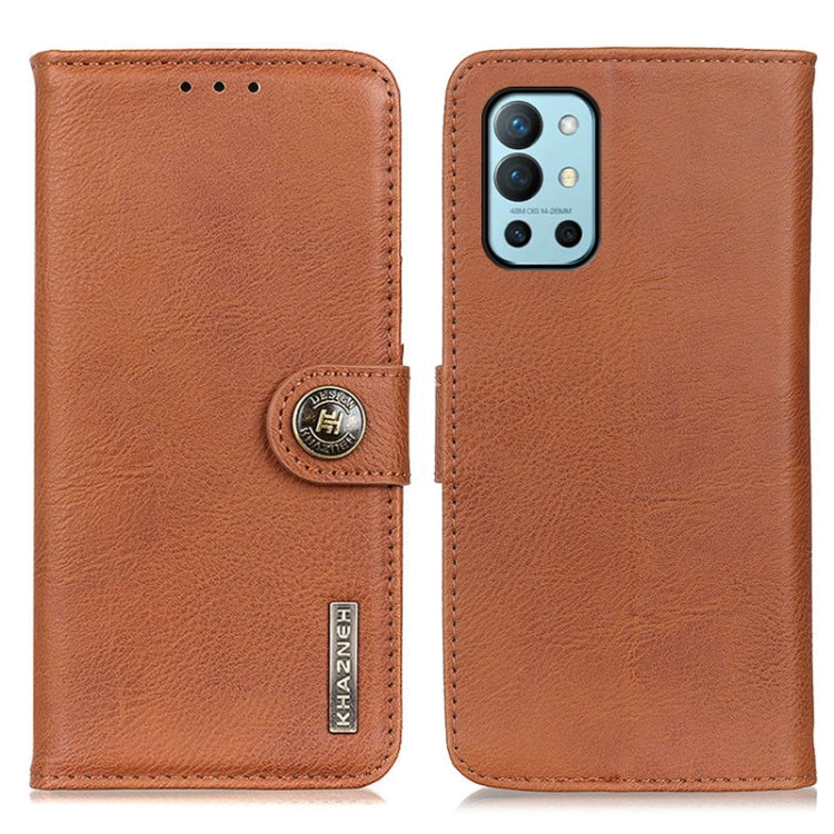 For OnePlus 9R KHAZNEH Cowhide Texture Horizontal Flip Leather Case with Holder & Card Slots & Wallet
