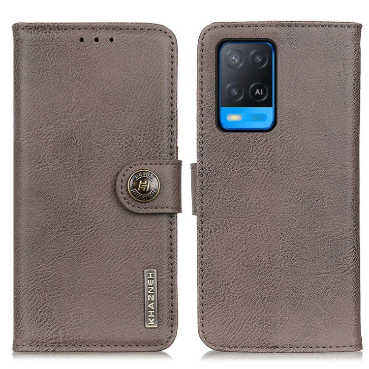 For OPPO A54 4G KHAZNEH Cowhide Texture Horizontal Flip Leather Case with Holder & Card Slots & Wallet