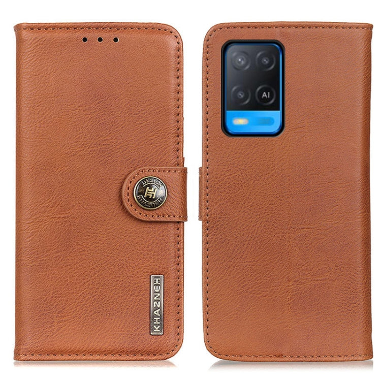 For OPPO A54 4G KHAZNEH Cowhide Texture Horizontal Flip Leather Case with Holder & Card Slots & Wallet
