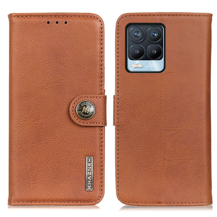 For OPPO Realme 8 / 8 Pro KHAZNEH Cowhide Texture Horizontal Flip Leather Case with Holder & Card Slots & Wallet