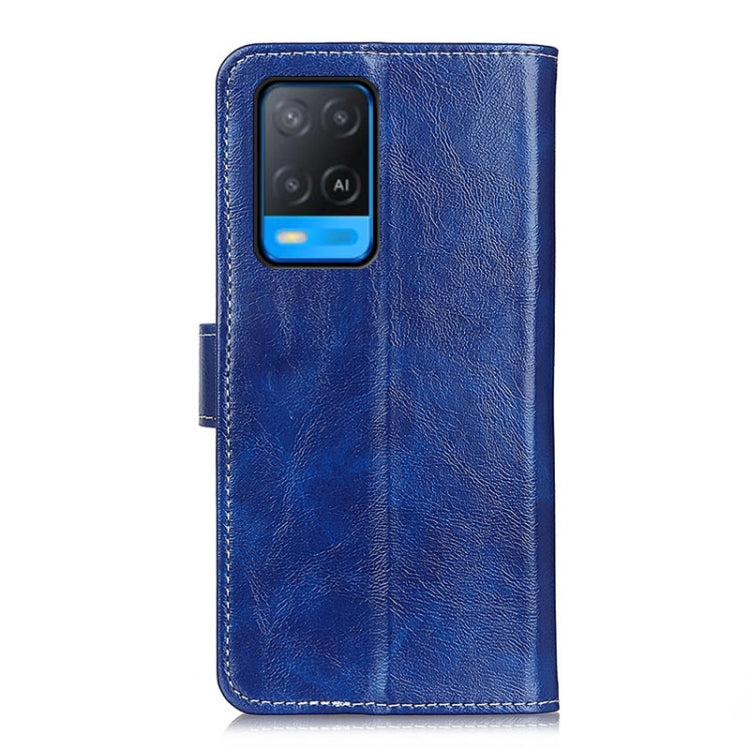 For OPPO A54 4G Retro Crazy Horse Texture Horizontal Flip Leather Case with Holder & Card Slots & Photo Frame & Wallet