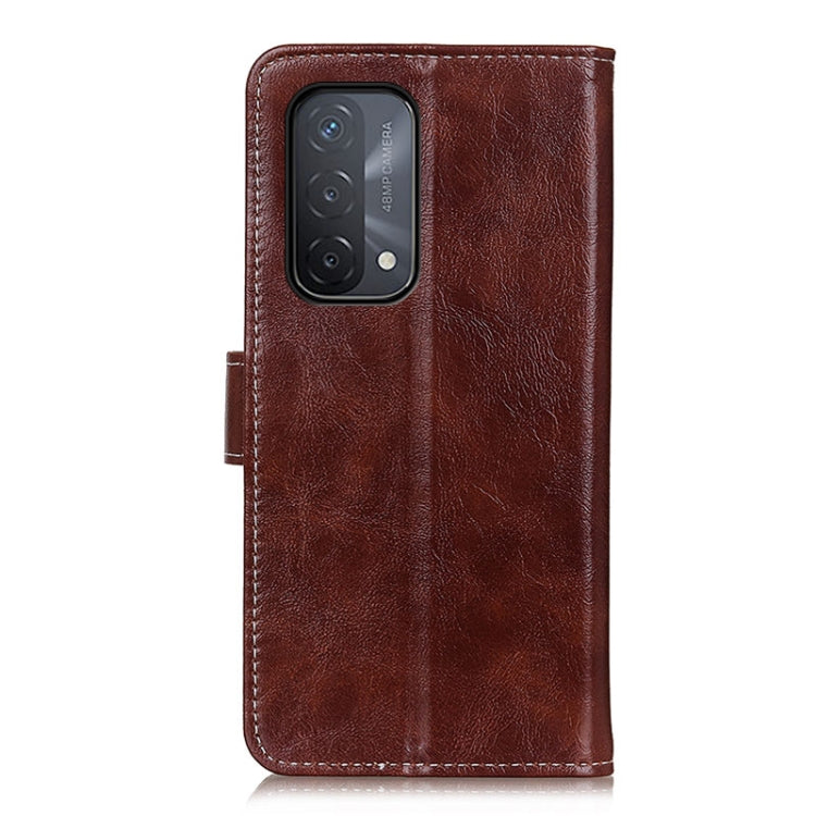 For OPPO A93 / A54 / A74 5G Retro Crazy Horse Texture Horizontal Flip Leather Case with Holder & Card Slots & Photo Frame & Wallet
