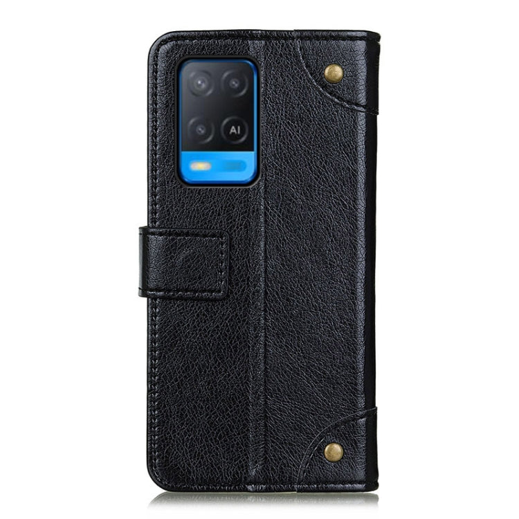 For OPPO A54 4G Copper Buckle Nappa Texture Horizontal Flip Leather Case with Holder & Card Slots & Wallet