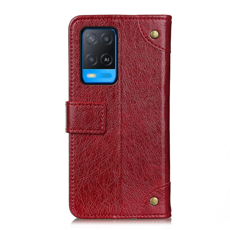 For OPPO A54 4G Copper Buckle Nappa Texture Horizontal Flip Leather Case with Holder & Card Slots & Wallet