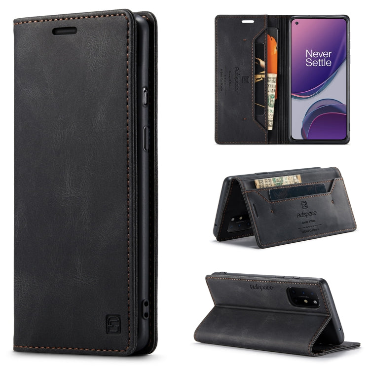 For OnePlus 8T AutSpace A01 Retro Skin-feel Crazy Horse Texture Horizontal Flip Leather Case with Holder & Card Slots & Wallet & RFID