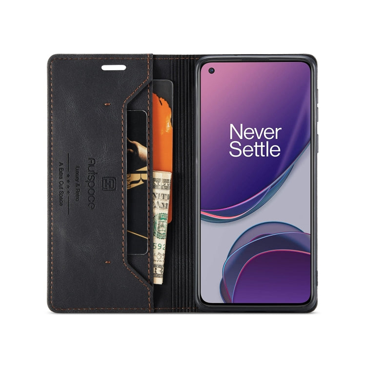 For OnePlus 8T AutSpace A01 Retro Skin-feel Crazy Horse Texture Horizontal Flip Leather Case with Holder & Card Slots & Wallet & RFID