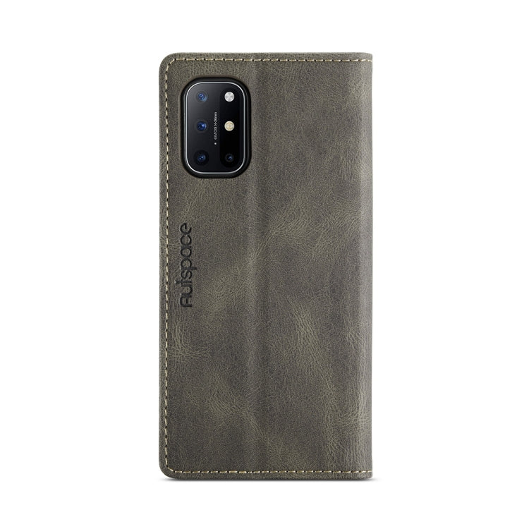 For OnePlus 8T AutSpace A01 Retro Skin-feel Crazy Horse Texture Horizontal Flip Leather Case with Holder & Card Slots & Wallet & RFID