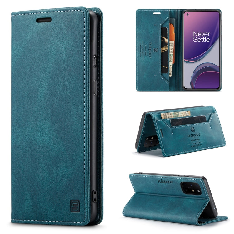 For OnePlus 8T AutSpace A01 Retro Skin-feel Crazy Horse Texture Horizontal Flip Leather Case with Holder & Card Slots & Wallet & RFID