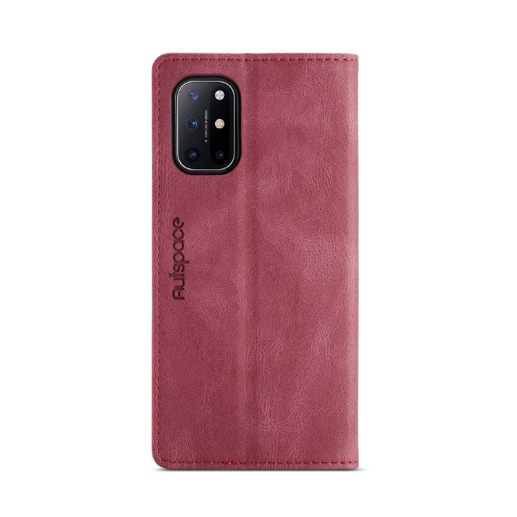 For OnePlus 8T AutSpace A01 Retro Skin-feel Crazy Horse Texture Horizontal Flip Leather Case with Holder & Card Slots & Wallet & RFID