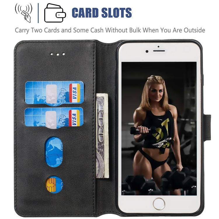 For iPhone 6s Plus / 6 Plus Solid Color Buckle Horizontal Flip Leather Case with Wallet & Holder & Card Slots