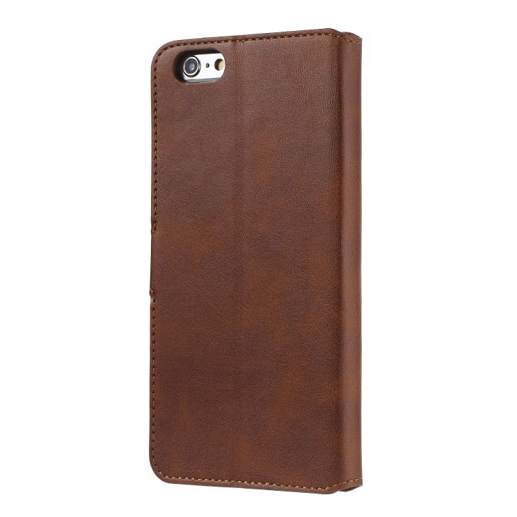 For iPhone 6s Plus / 6 Plus Solid Color Buckle Horizontal Flip Leather Case with Wallet & Holder & Card Slots
