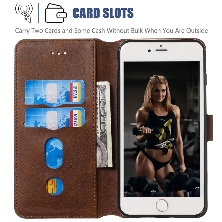 For iPhone 6s Plus / 6 Plus Solid Color Buckle Horizontal Flip Leather Case with Wallet & Holder & Card Slots